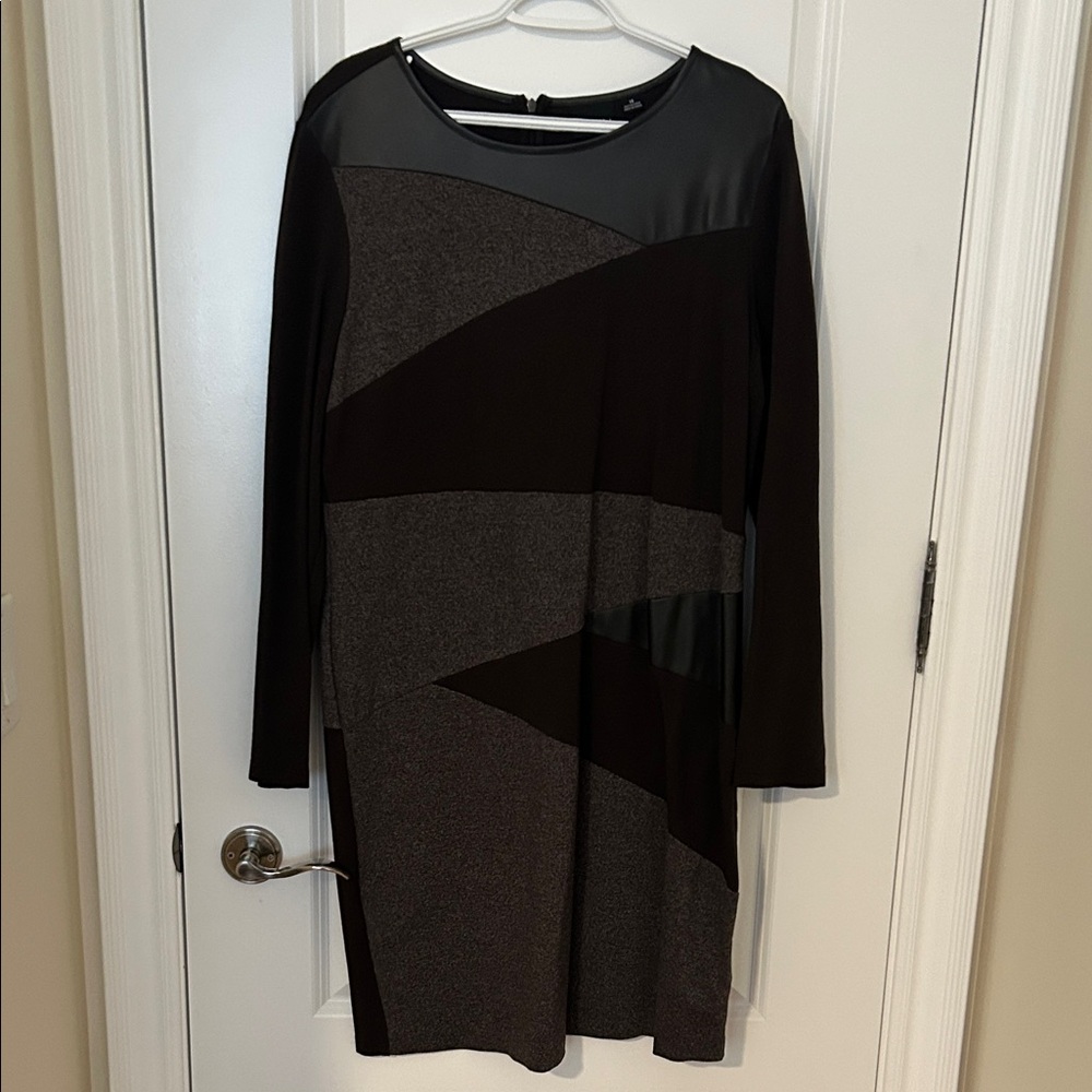 Tribal Black and Brown Long Sleeve Dress